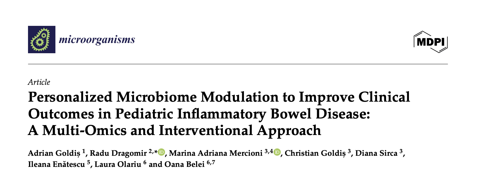Personalized Microbiome Modulation to Improve Clinical Outcomes in Pediatric Inflammatory Bowel Disease: A Multi-Omics and Interventional Approach